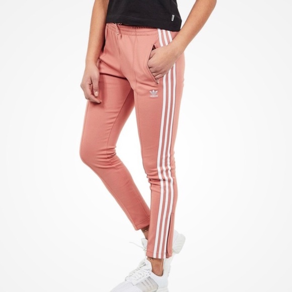 dust pink adidas pants